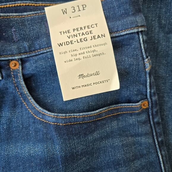 Madewell The Petite Perfect Vintage Wide-Leg Jean Size 31P NWT - Picture 9 of 12